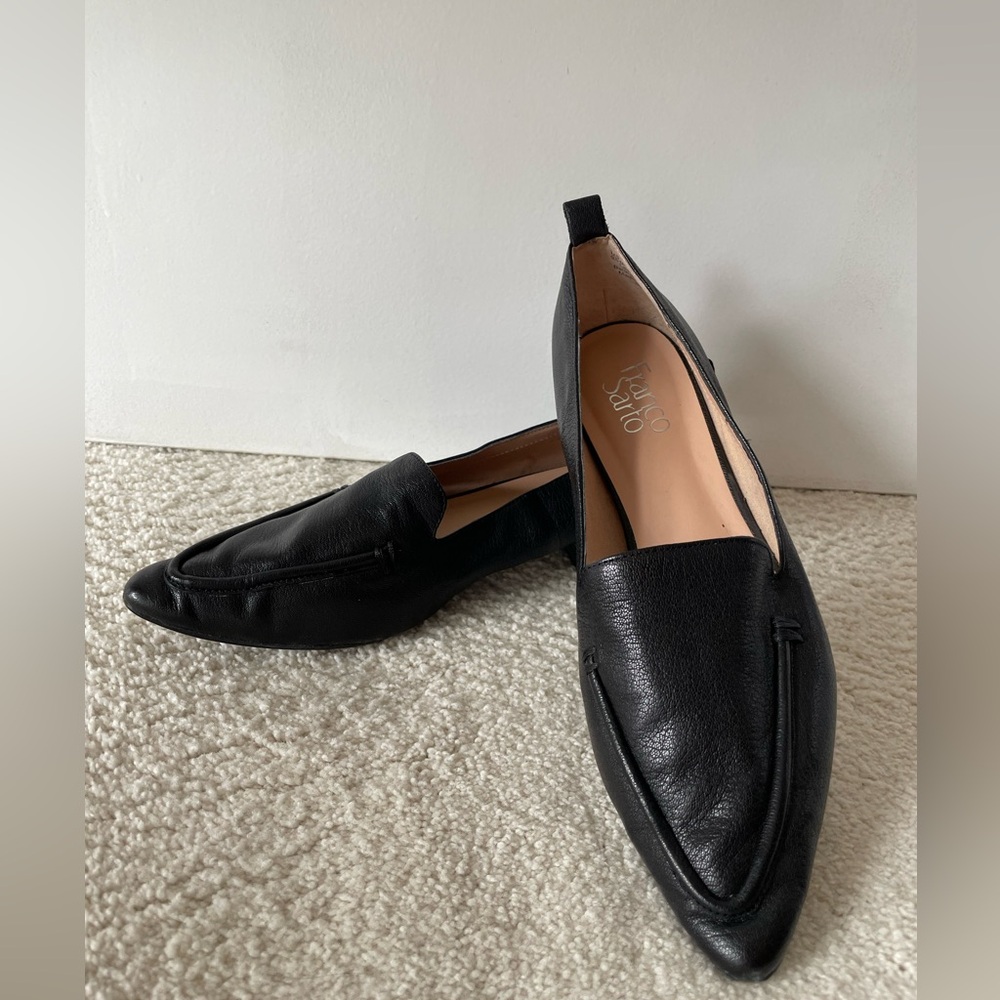 Franco Sarto Black Leather Loafers